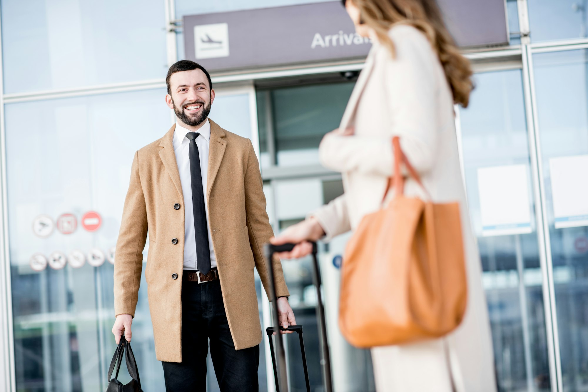 Business meeting near the airport